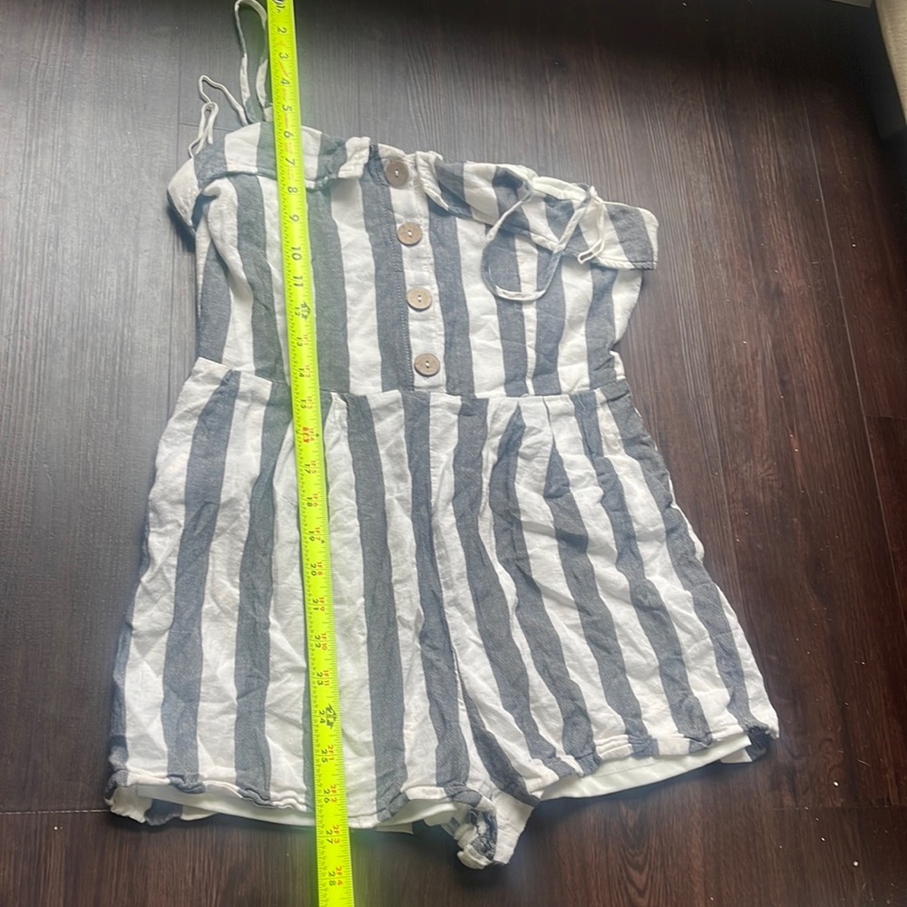 *SOLD* Pink Lily Btq Long Awaited Love Striped Romper - Picture 10 of 11